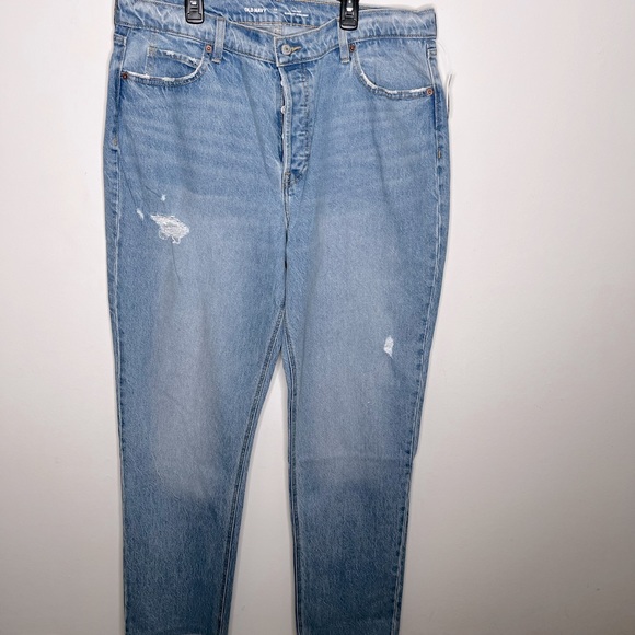 Old Navy Slouchy Straight Light Wash Frayed Jeans Size 14 Tall - Picture 8 of 14